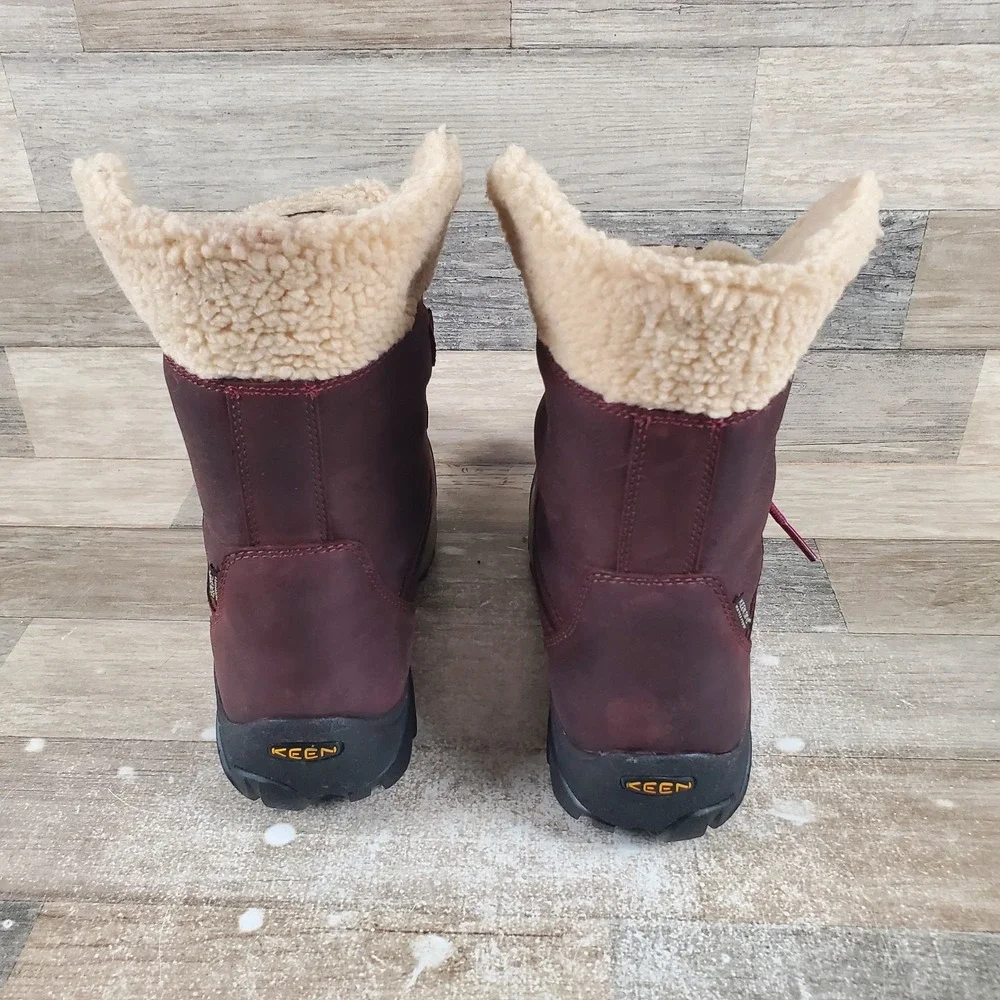Keen Betty Short Womens Hiking Shoes Sz 10 Burgundy Brindle Lace Up Waterproof